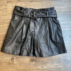Zara Faux Leather Shorts
